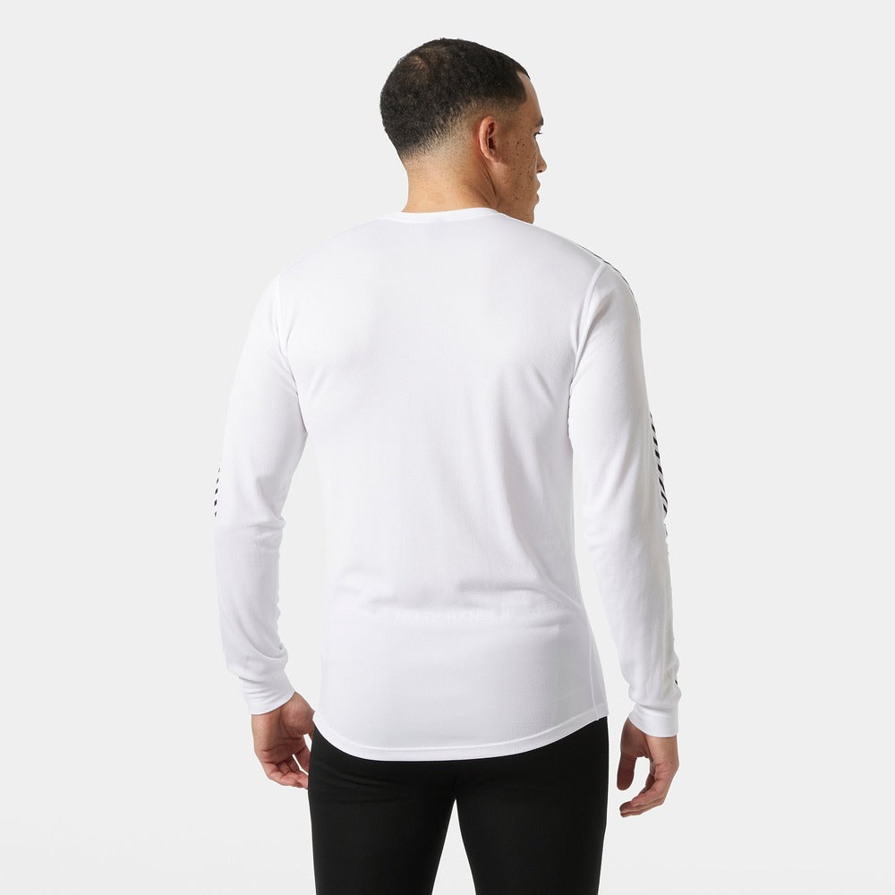 Helly Hansen Men's HH Lifa Stripe Crew Ski Base Layer - White