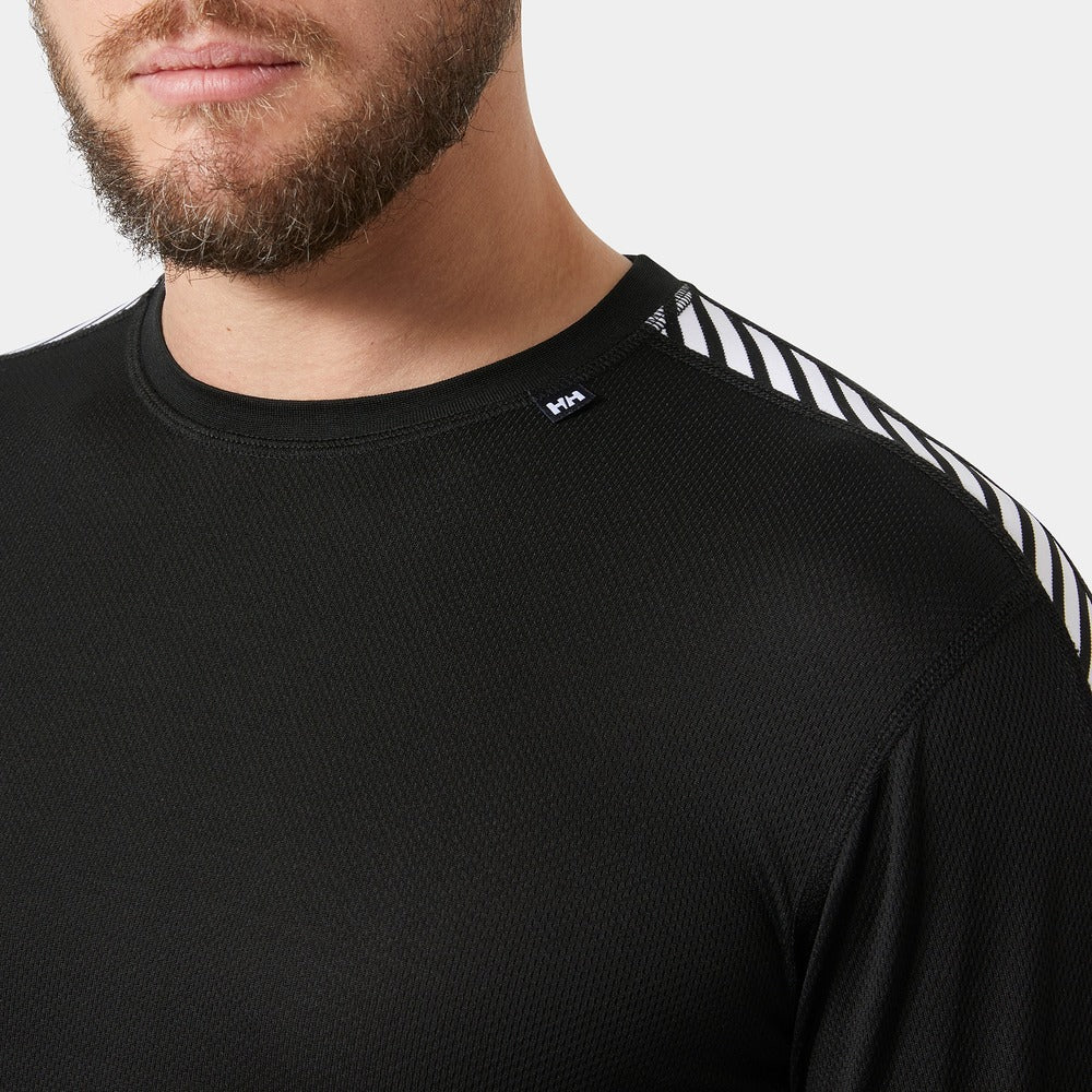 Helly Hansen Men's HH Lifa Stripe Crew Ski Base Layer - Black