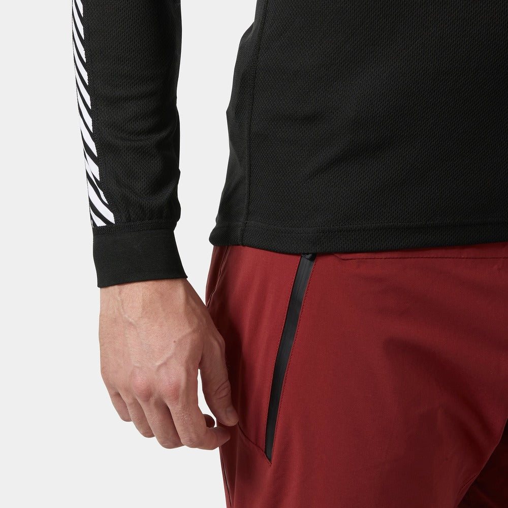Helly Hansen Men's HH Lifa Stripe Crew Ski Base Layer - Black