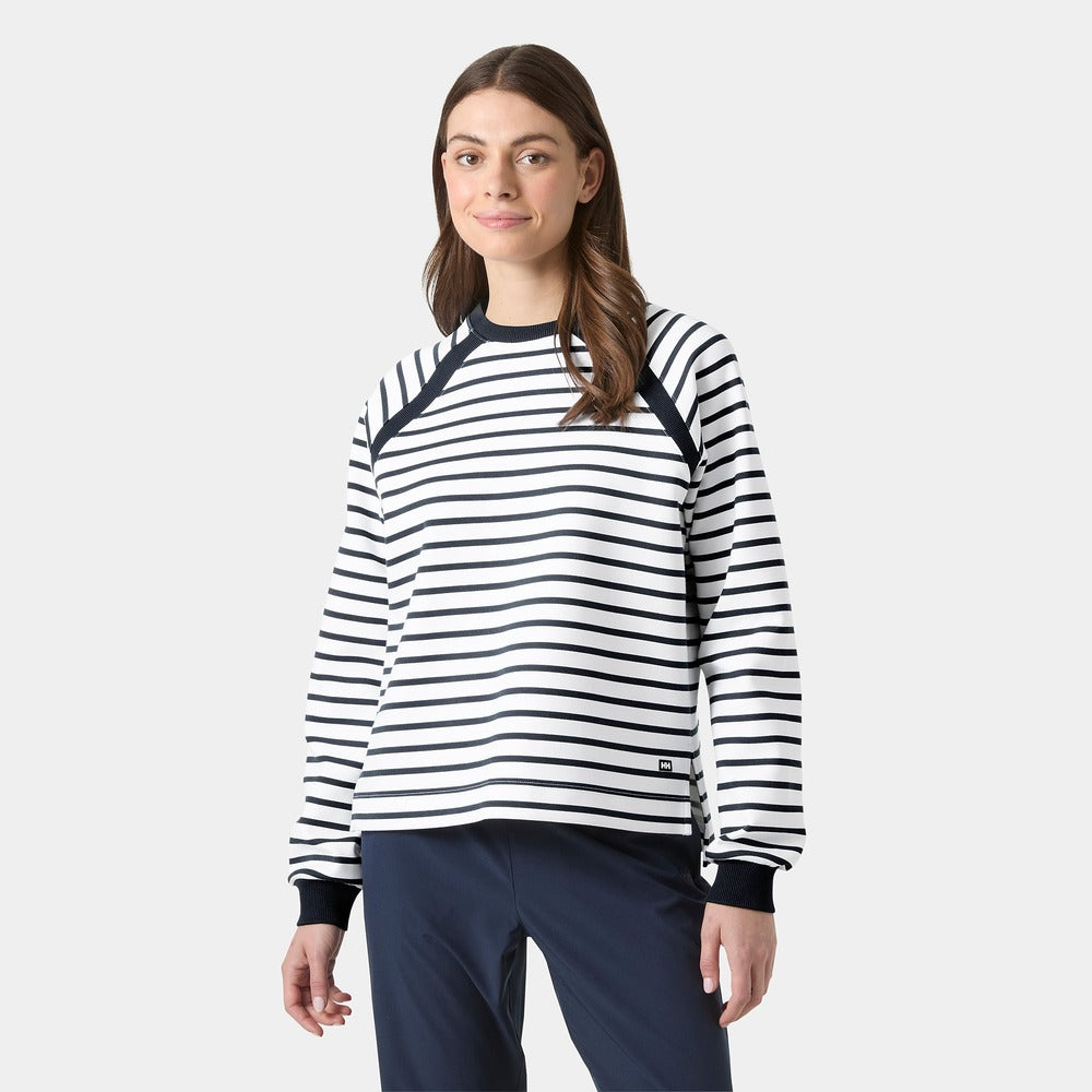 Helly Hansen Women's Capri Sweatshirt - White Navy Stripe