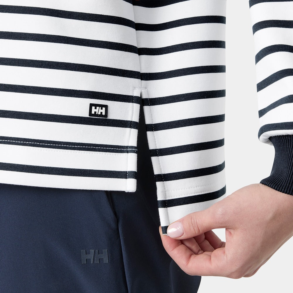 Helly Hansen Women's Capri Sweatshirt - White Navy Stripe