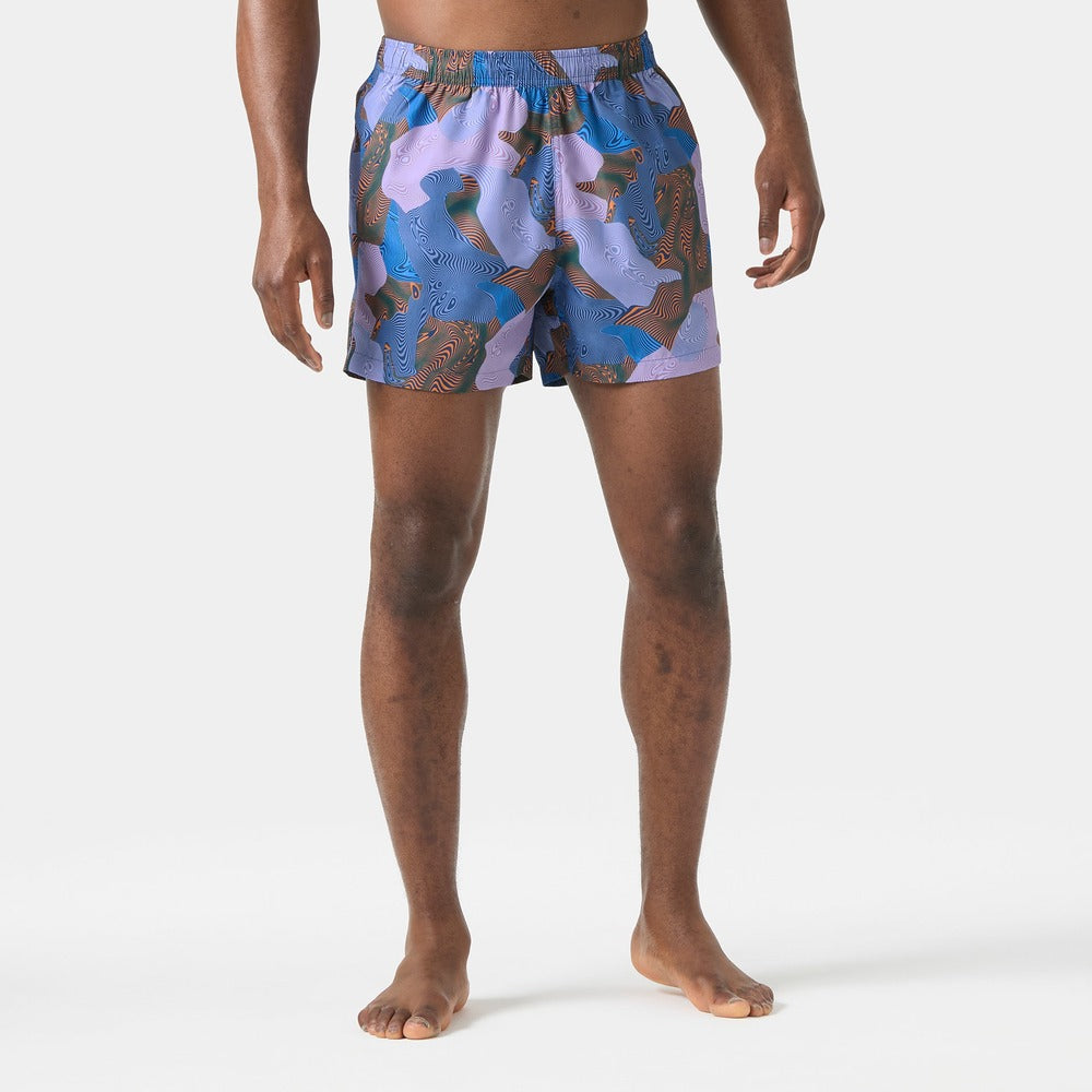 Helly Hansen Men's Newport Trunk 4.5" - Bright Lavender Warped Aop