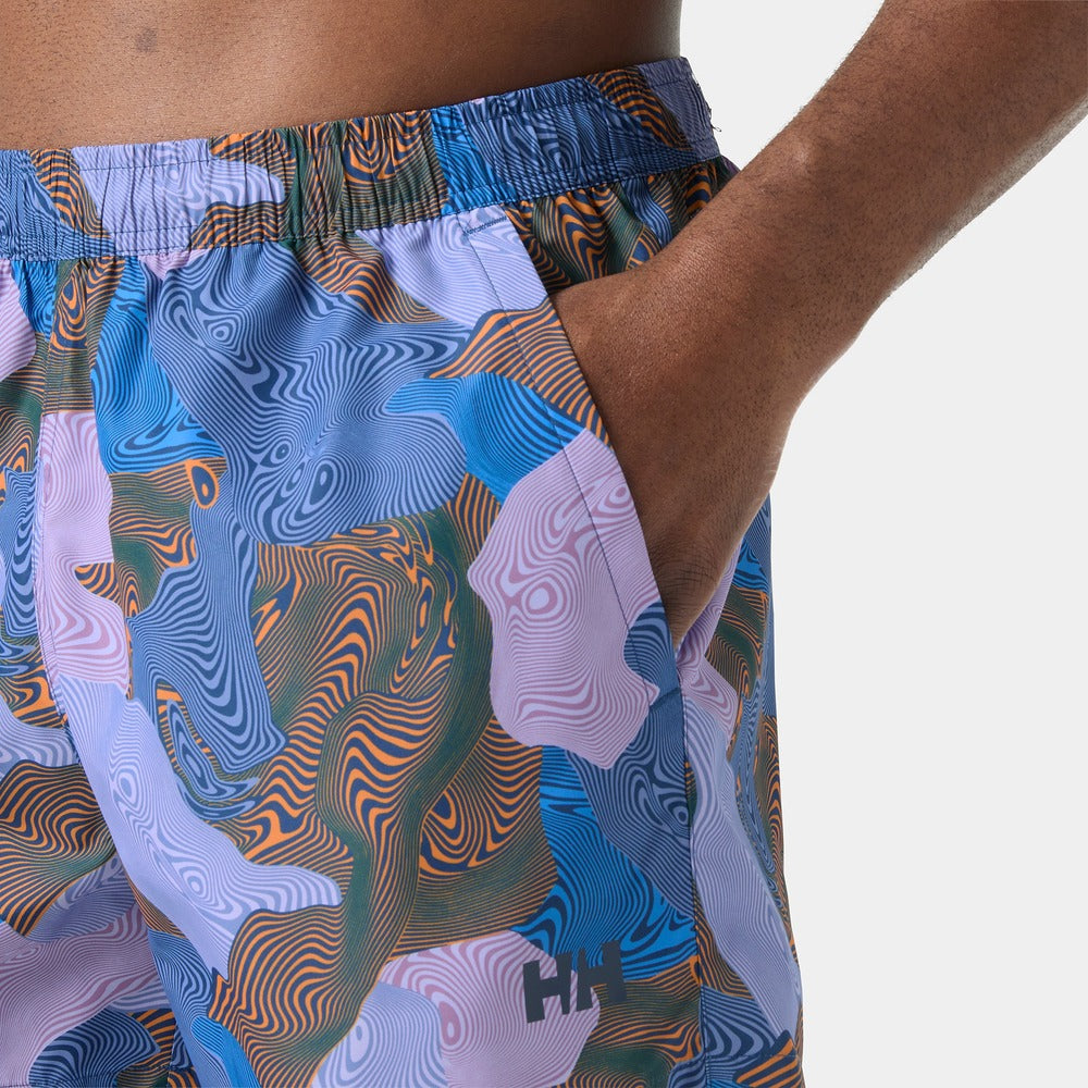 Helly Hansen Men's Newport Trunk 4.5" - Bright Lavender Warped Aop