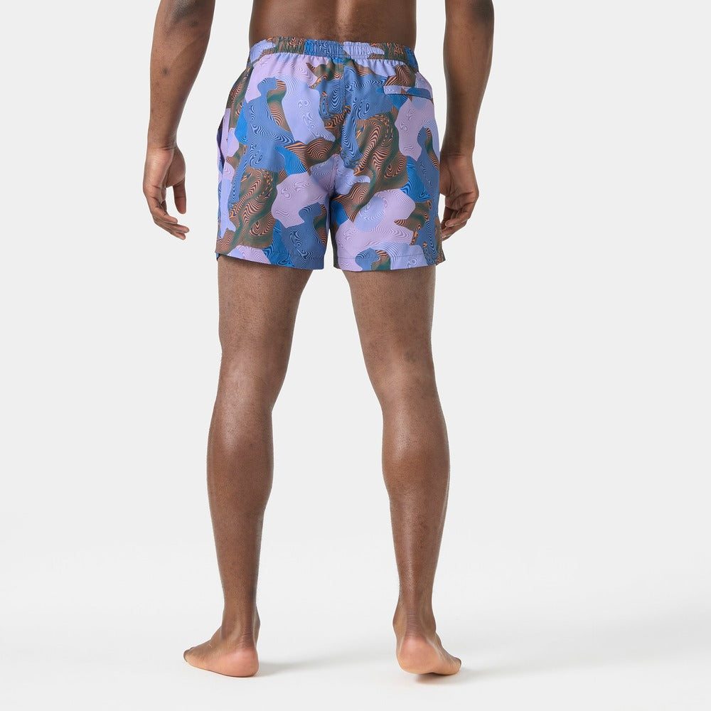 Helly Hansen Men's Newport Trunk 4.5" - Bright Lavender Warped Aop