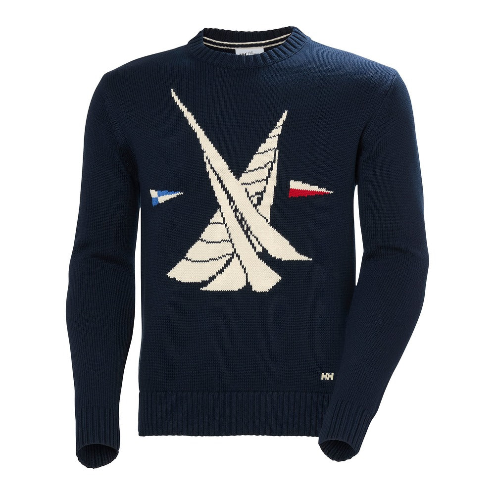 Helly Hansen Men's Crew Neck Knit Sweater - Navy Twin Sail