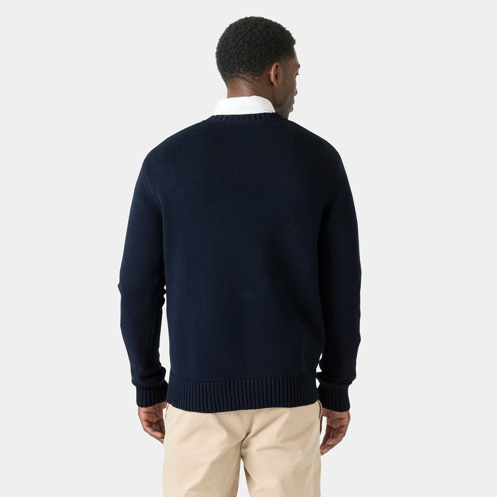 Helly Hansen Men's Crew Neck Knit Sweater - Navy Twin Sail