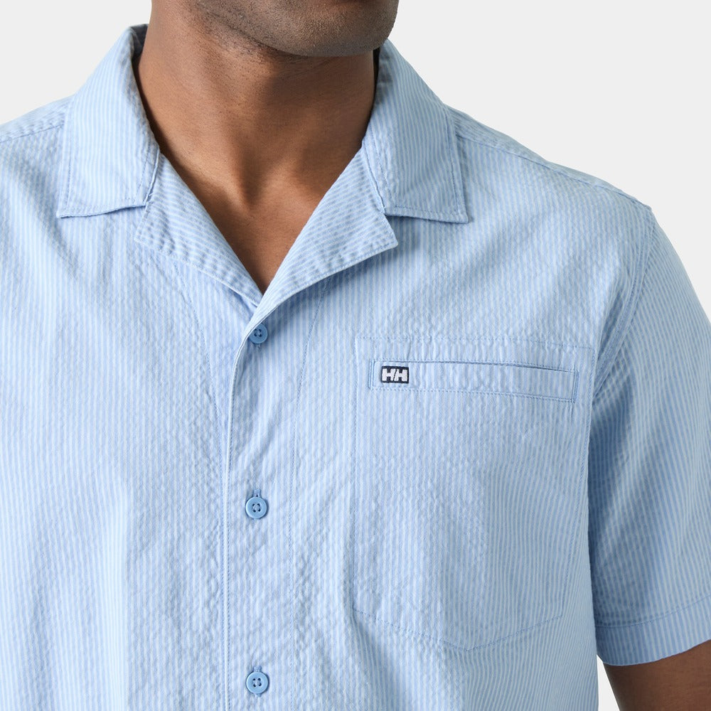 Helly Hansen Men's Seersucker SS Shirt - Bright Blue