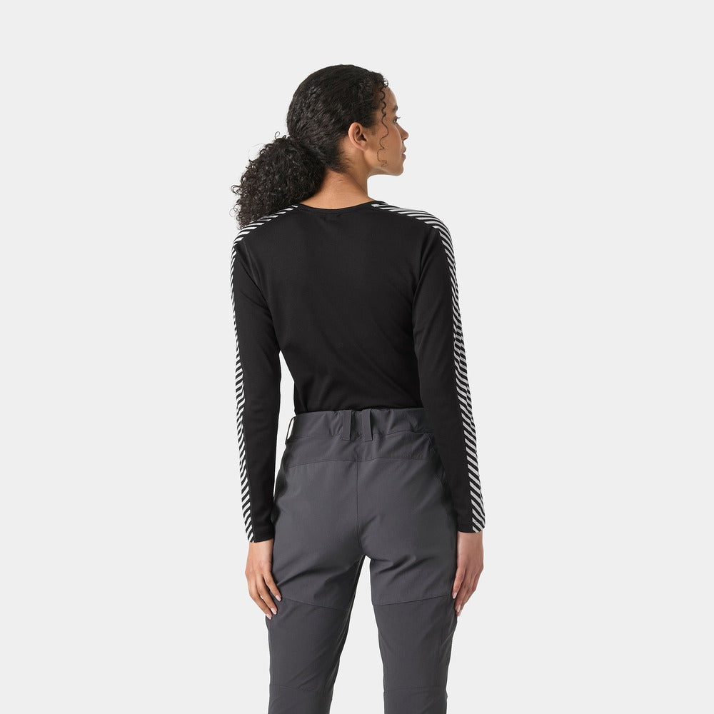 Helly Hansen Women's HH Lifa Stripe Crew LS - Black