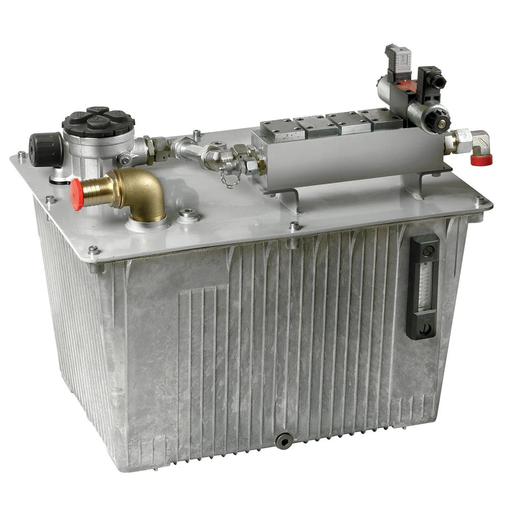Vetus Aluminium hydraulic tank 70 l, incl.HT1013 valve, filter, temp. gauge, connections and manifold