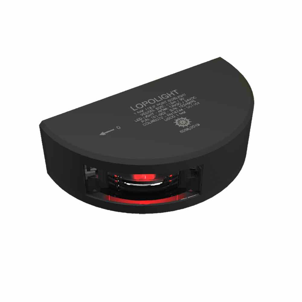 Lopolight Side Lights - Vertical Mount 112.5° 1nm Red (Black Housing)