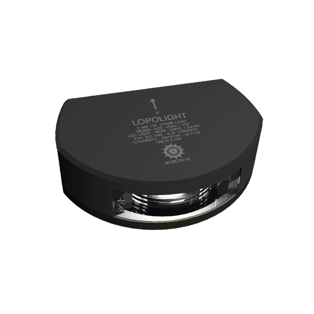 Lopolight Stern Lights - Vertical Mount 135° 2nm (Black Housing)
