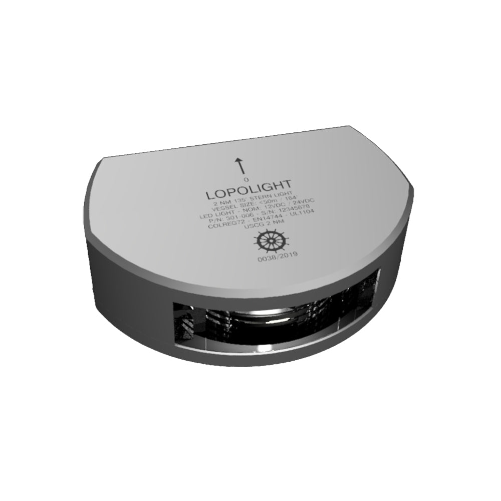Lopolight Stern Lights - Vertical Mount 135° 2nm (Silver Housing)