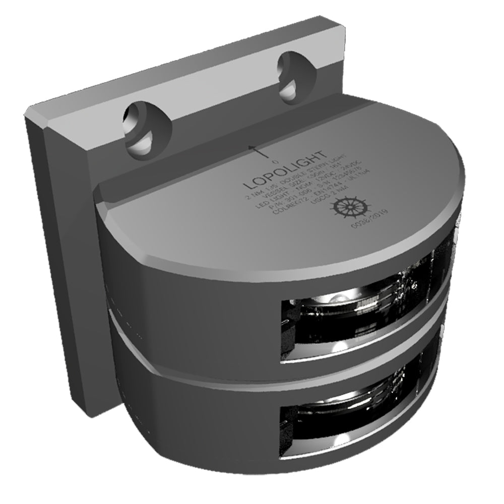 Lopolight Stern Lights - Vertical Mount 135° 2nm, Double (Silver Housing)