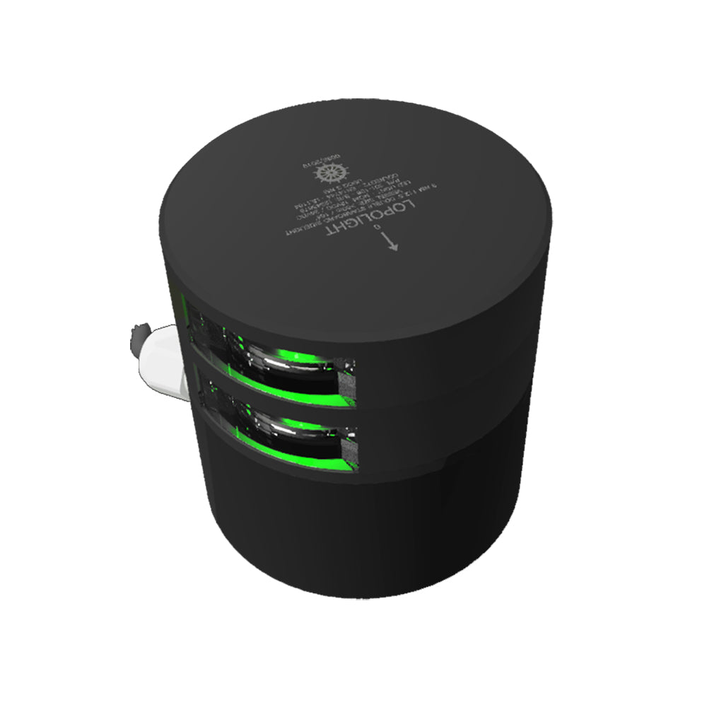 Lopolight Side Lights - Horizontal Mount 112.5° 3nm Green, Double (Black Housing)