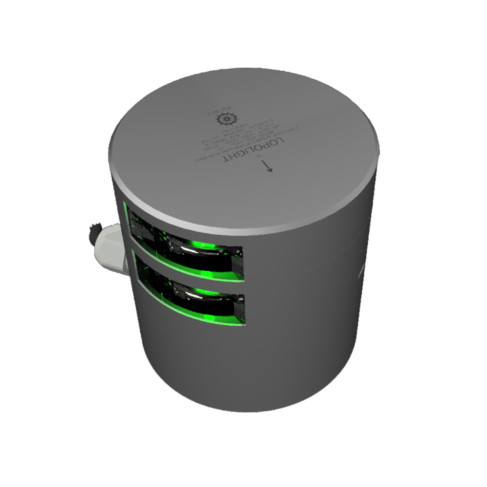 Lopolight Side Lights - Horizontal Mount 112.5° 3nm Green, Double (Silver Housing)