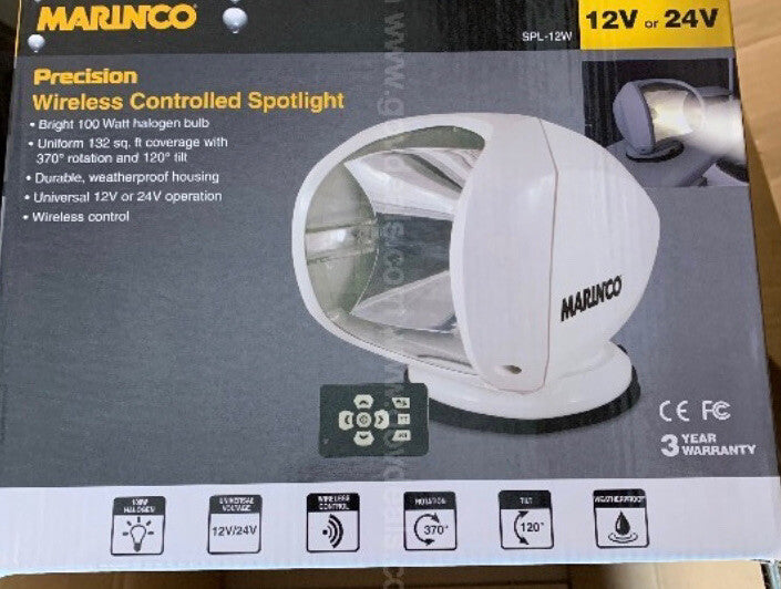 Marinco SPL-12W Wireless Spot Light - 100W - 12/24V - White