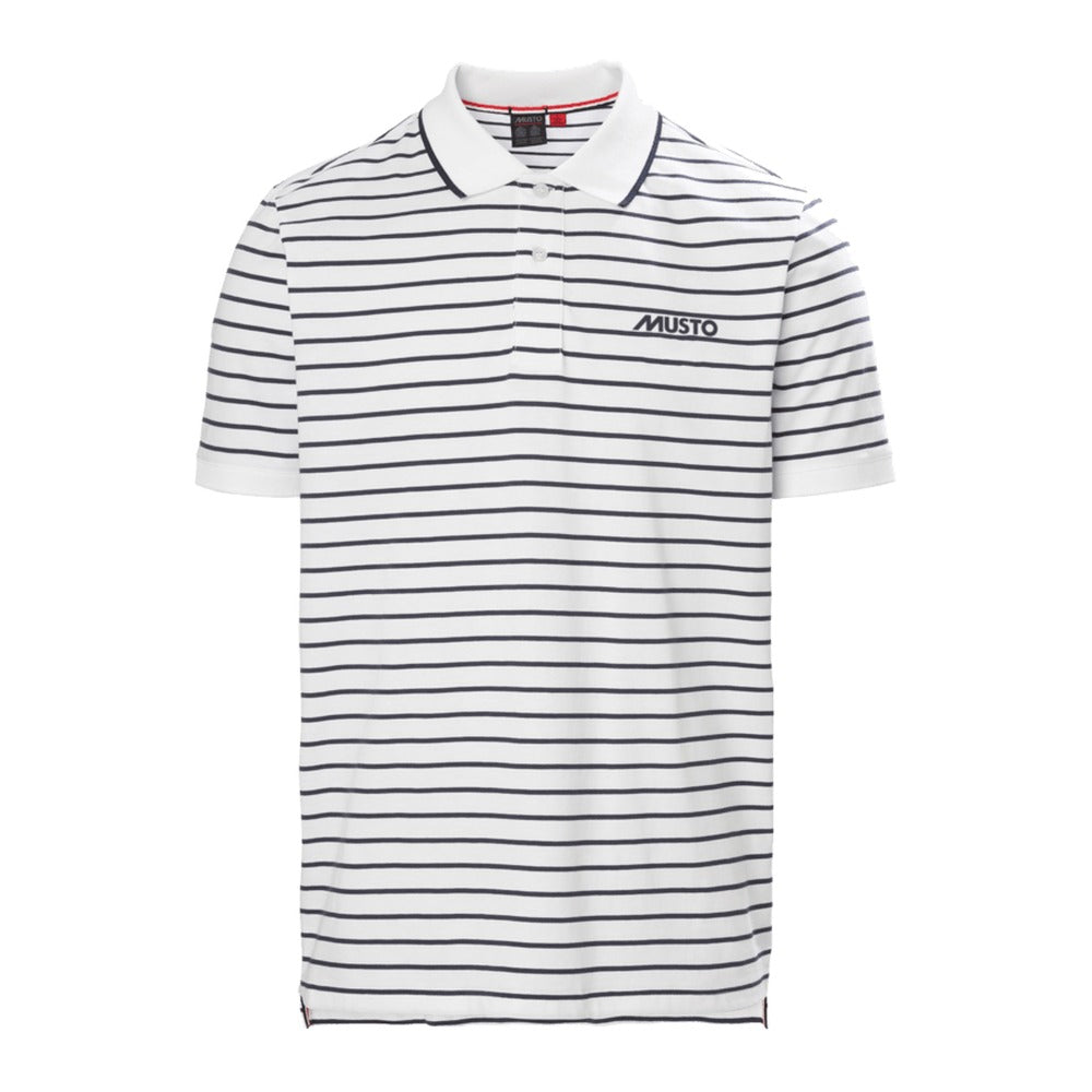 Musto Rhine Stripe Polo - White / True Navy