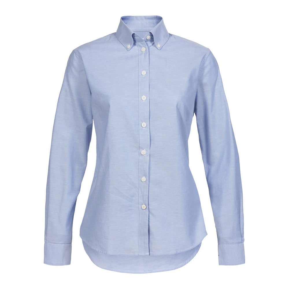 Musto Women's Essential Long Sleeve Oxford Shirt - Pale Blue