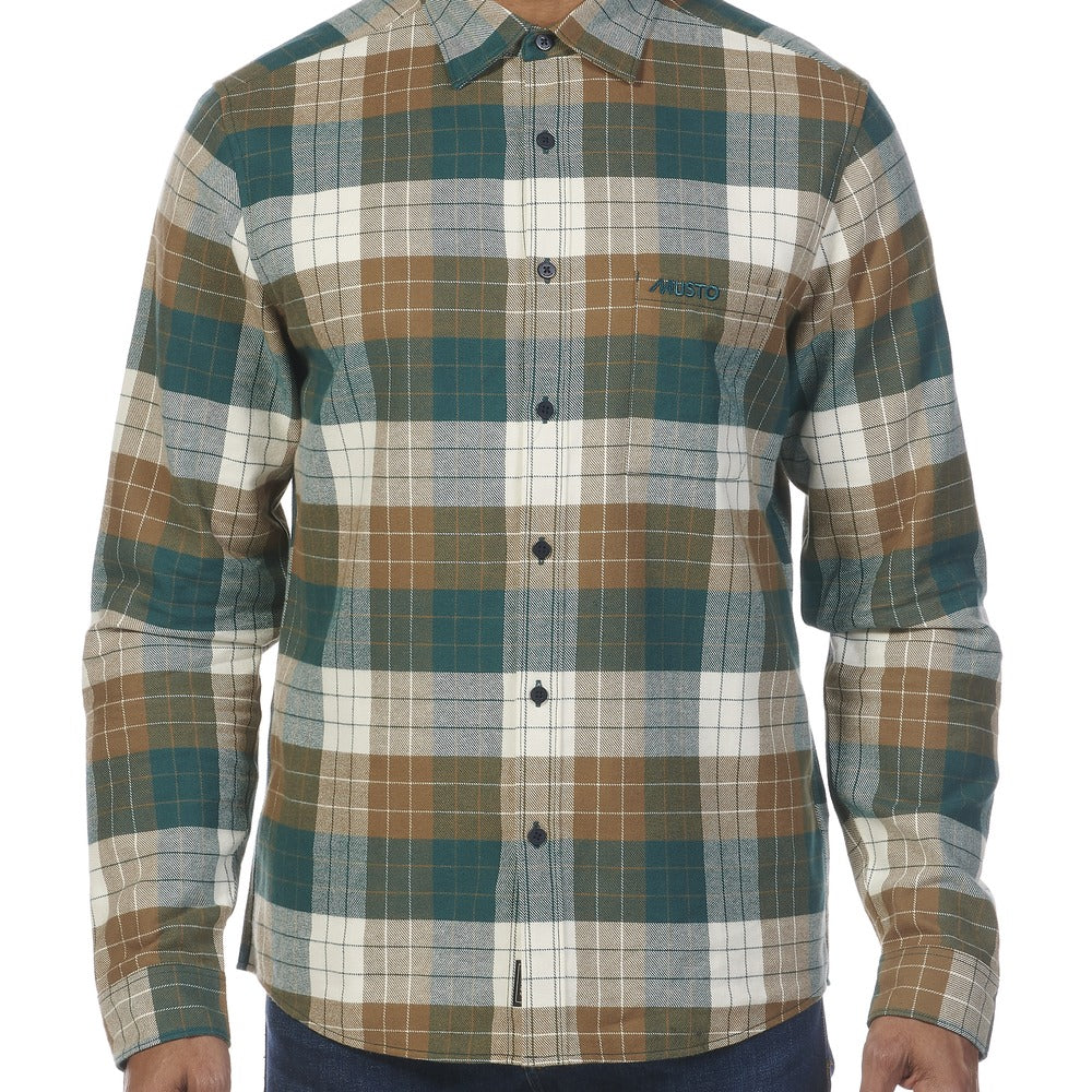 Musto Men's Marina Plaid Long Sleeve Shirt - Dark Caramel