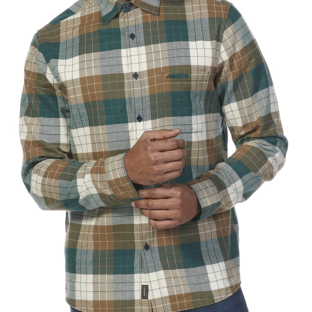 Musto Men's Marina Plaid Long Sleeve Shirt - Dark Caramel