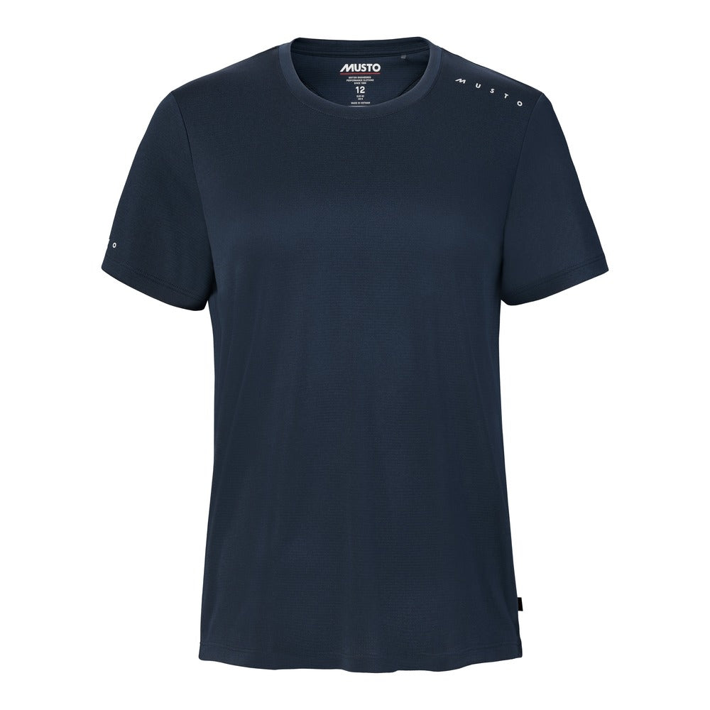 Musto Women's Evolution Crew Sunblock Short Sleeve Tee - Navy