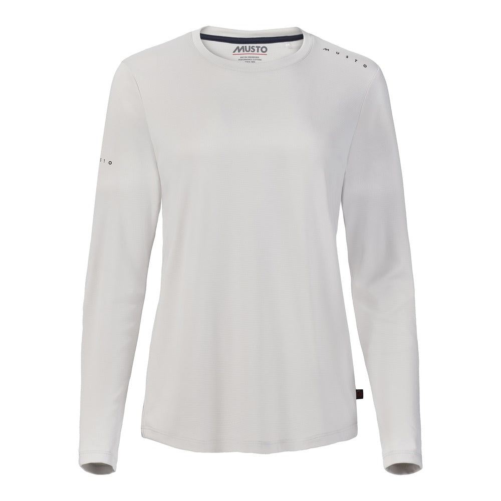 Musto Women's Evolution Crew Sunblock Long Sleeve Tee - Platinum