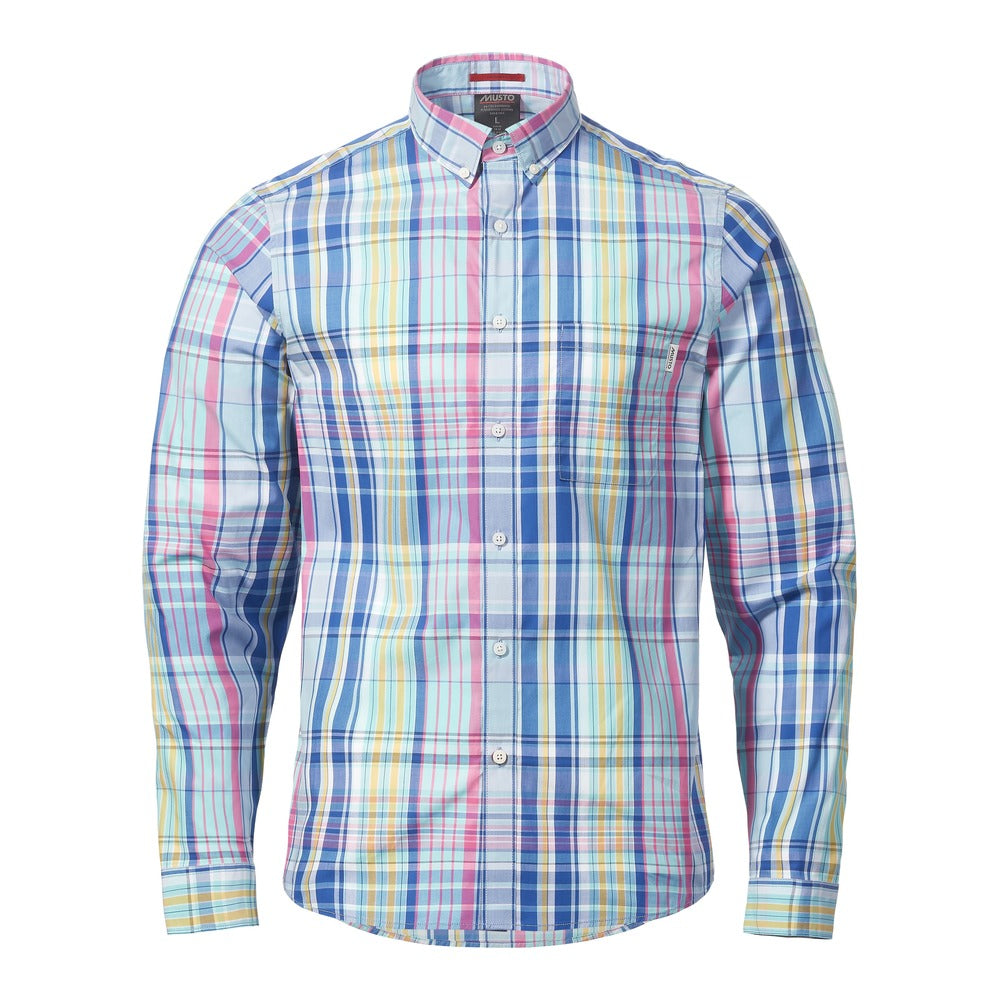 Musto Men's Marina Plaid Long Sleeve Shirt - Marine Blue
