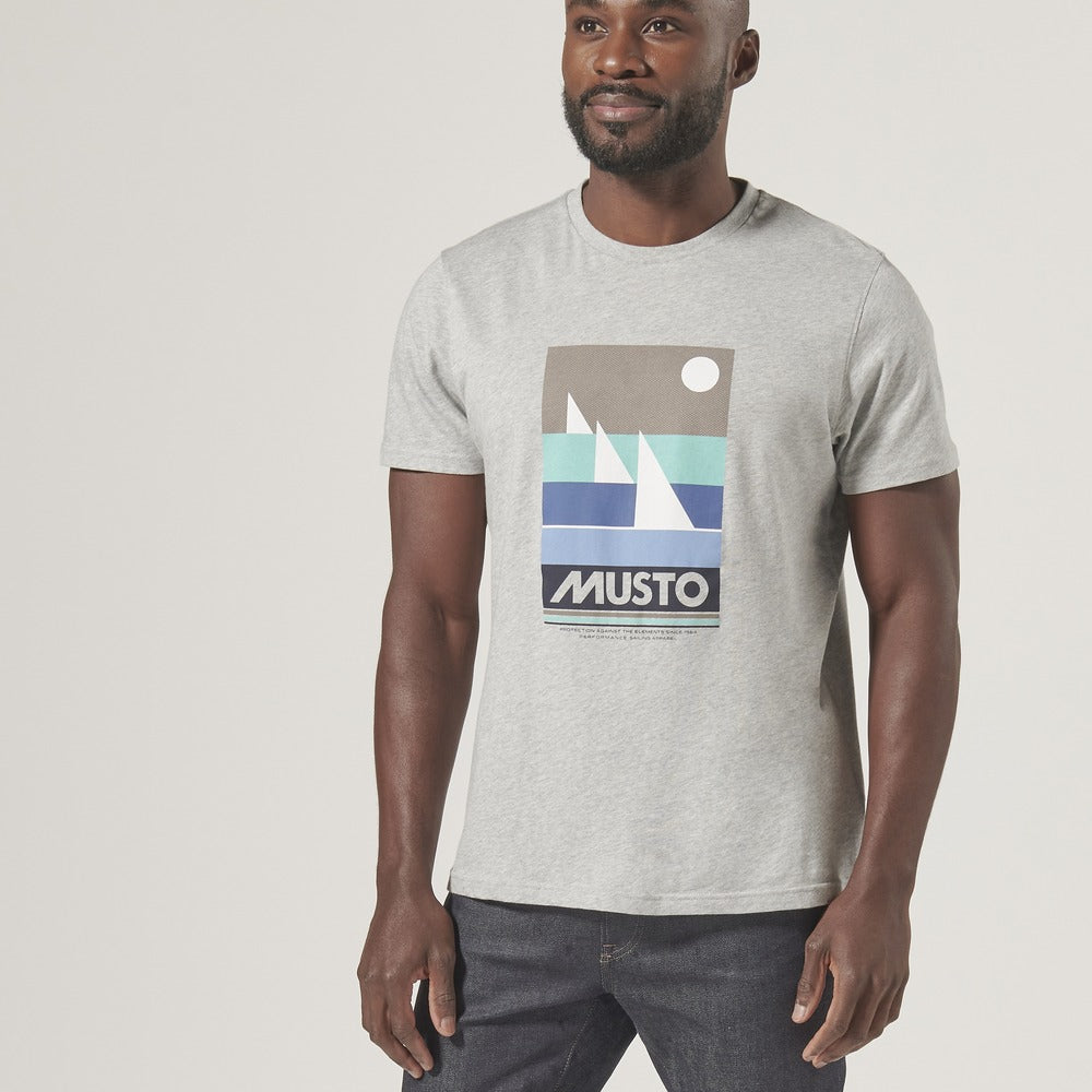 Musto Men's Marina Graphic Short Sleeve Tee - Grey Melange