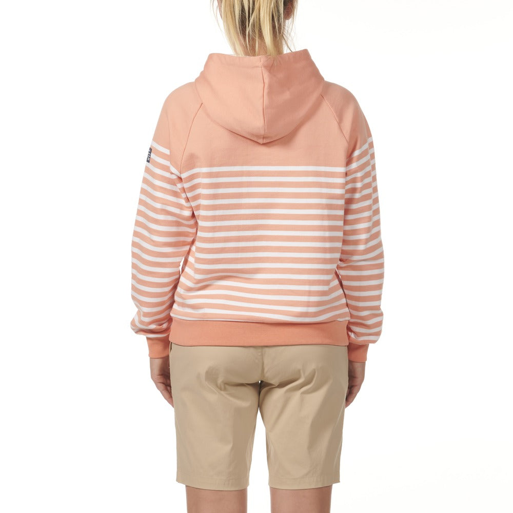 Musto Women's Marina Stripe Hoodie - Canyon Sunset / White