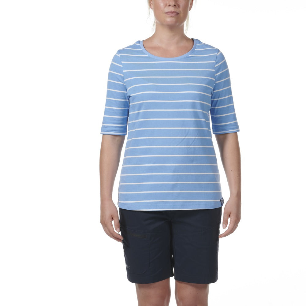 Musto Women's Marina Stripe Short Sleeve Tee - Silver Lake Blue