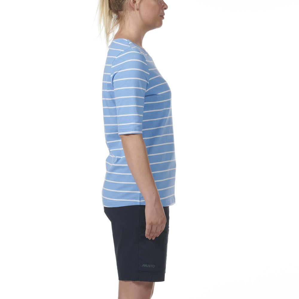 Musto Women's Marina Stripe Short Sleeve Tee - Silver Lake Blue
