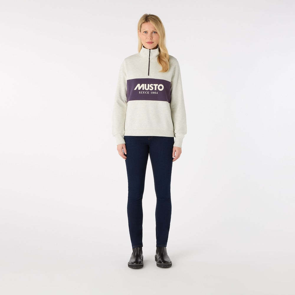 Musto Women's Classic Musto 1/2 Zip Sweat - Oat Marl