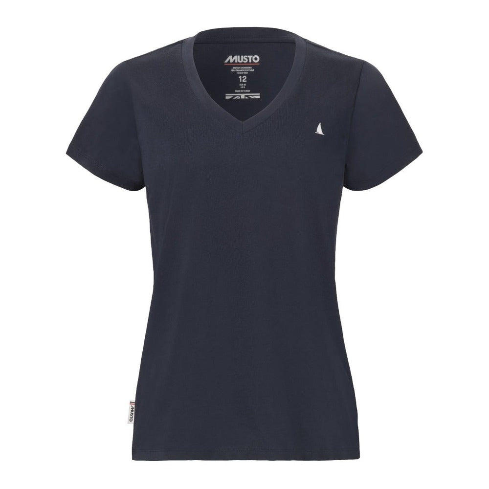 Musto Women's Original V Neck Short Sleeve Tee - Navy