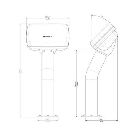 Navpod PedestalPod 45° Pre-Cut for Simrad GO7-XSR,GO7-XSE / B&G VULCAN7R (With Radar) (Carbon S_Additional1