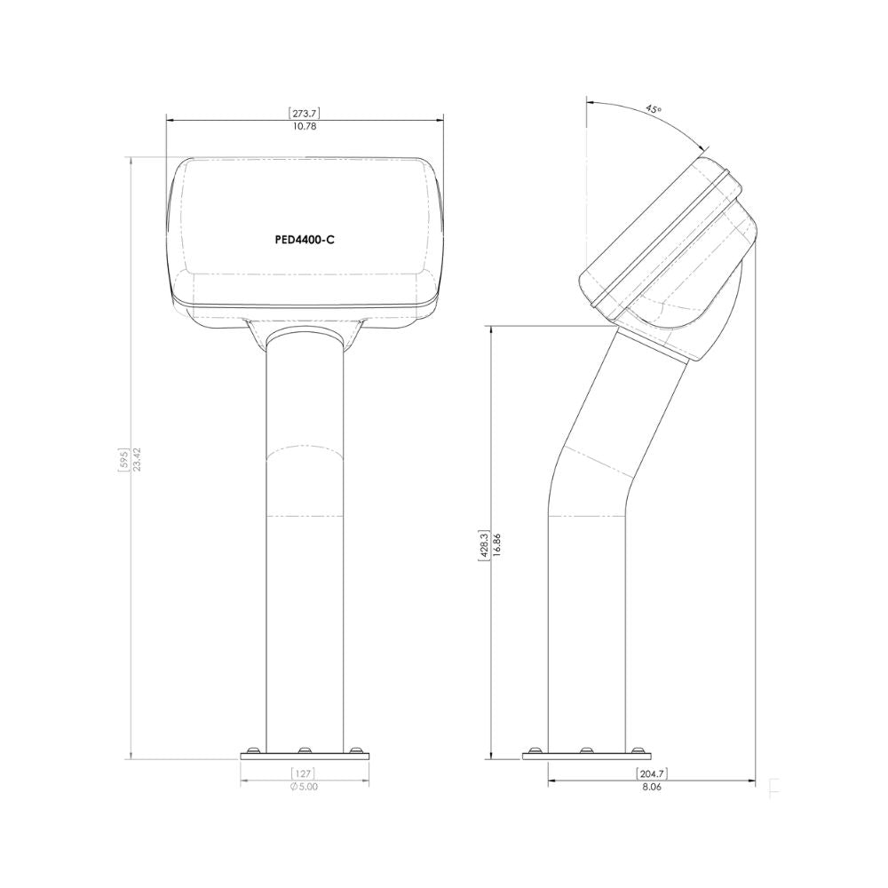 Navpod PedestalPod 45° Pre-Cut for Lowrance Elite-7 Ti / Ti2 (Carbon Series)_Additional1