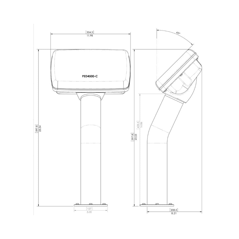 Navpod PedestalPod 45° Pre-Cut for Garmin GPSMAP 942xs / 942 / 922xs / 922 (GPSMAP 9x2 Series)_Additional1