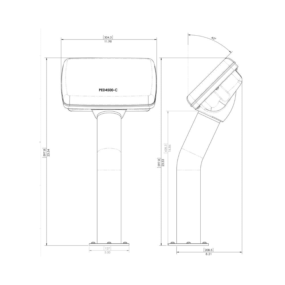 Navpod PedestalPod 45° Pre-Cut for Lowrance HDS-LIVE 7" (Carbon Series)_Additional1