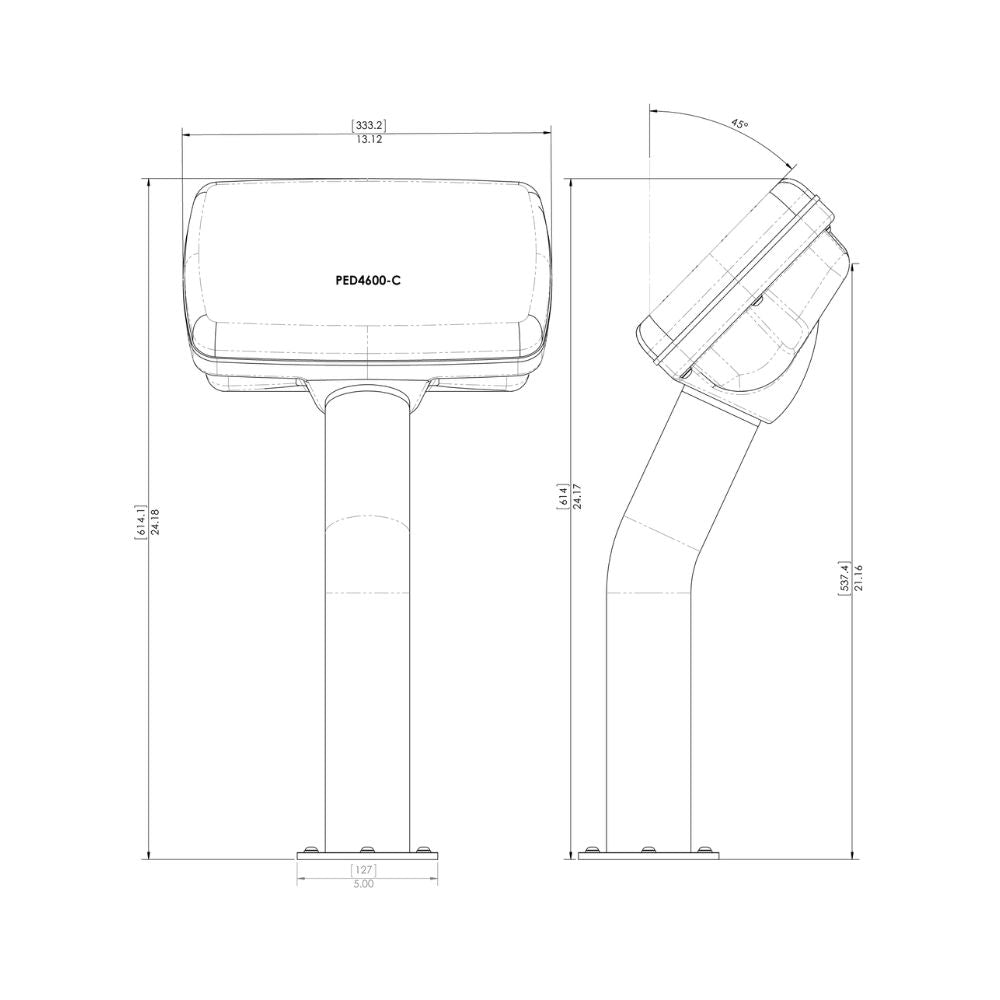 Navpod PedestalPod 45° Pre-Cut for Lowrance Elite-9 Ti / Ti2 (Carbon Series)_Additional1
