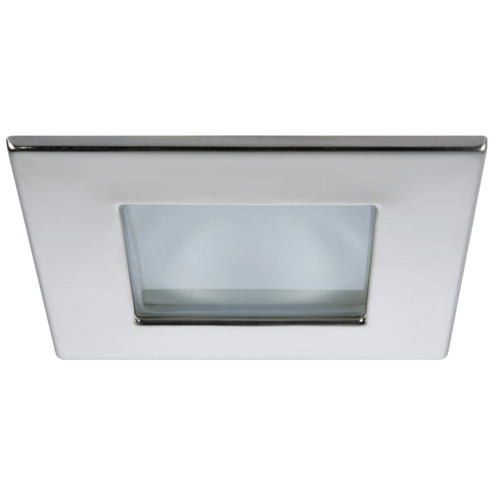 Quick Marina XP Downlight LED - 4W, IP66, Screw Mounted - Square Stainless Bezel, Round Daylight Lig
