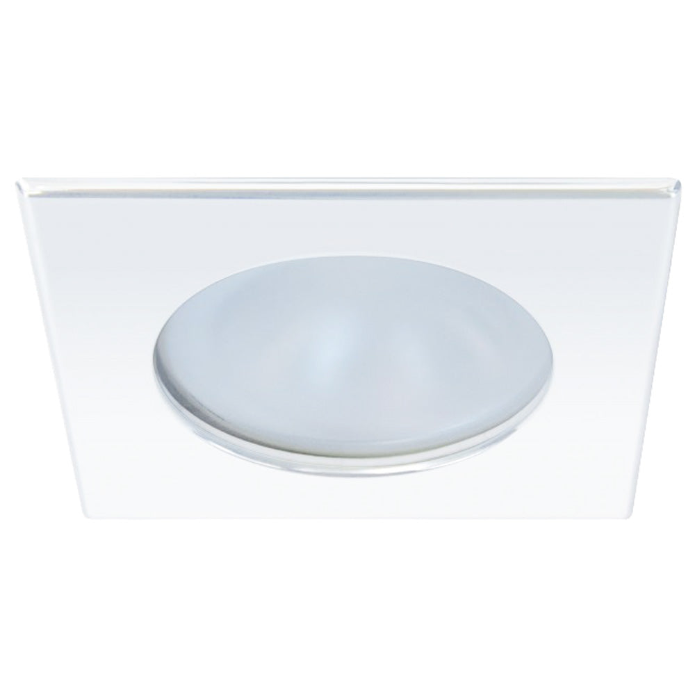 Quick Blake XP Downlight LED - 4W, IP66, Spring Mounted - Square White Bezel, Round Warm White Ligh