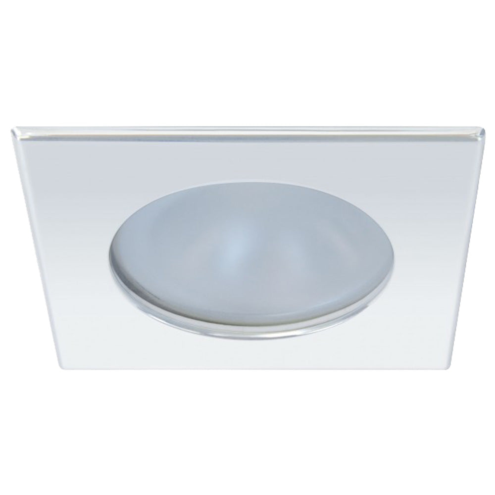 Quick Blake XP Downlight LED - 6W, IP66, Spring Mounted - Square Stainless Bezel, Round Warm White