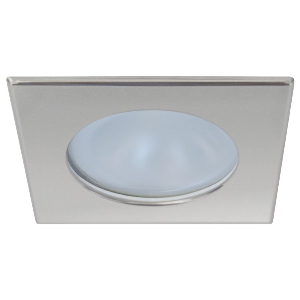 Quick Blake XP Downlight LED - 4W, IP66, Screw Mounted - Square Satin Bezel, Round Warm White Light