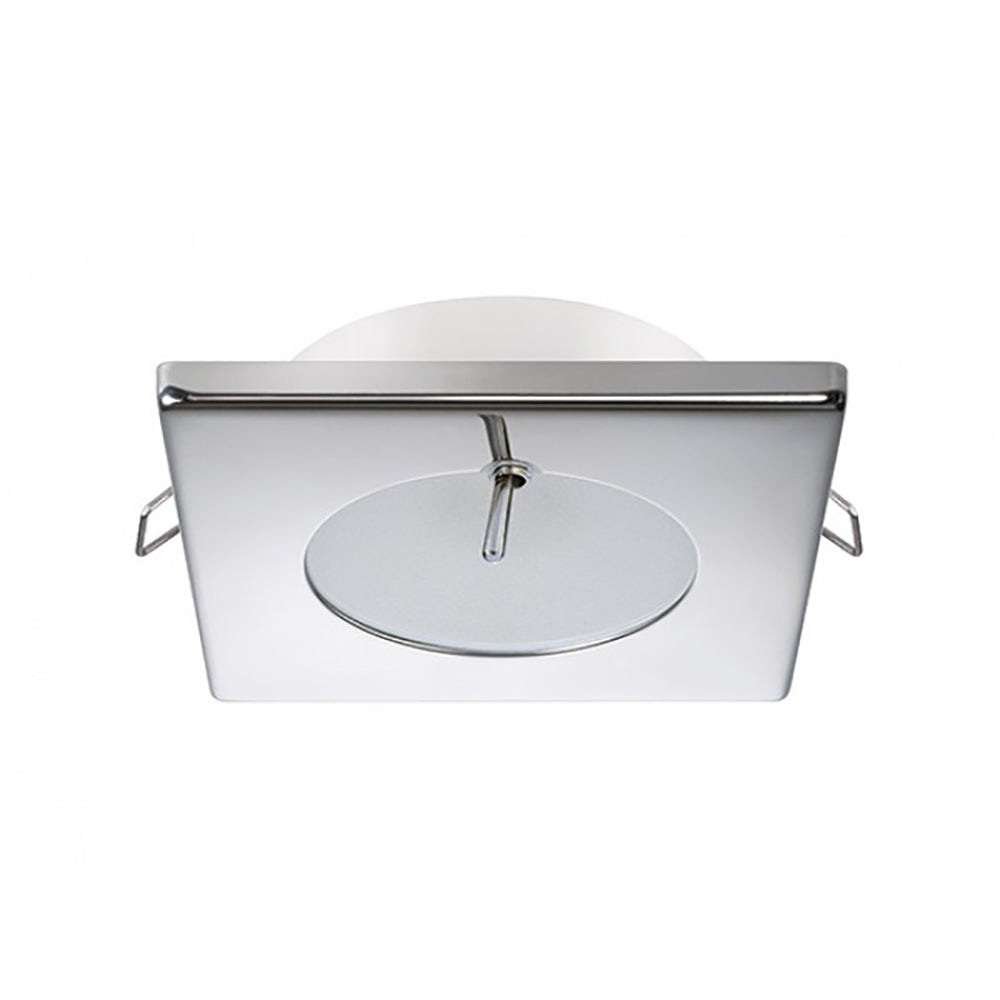 Quick Bryan CS Downlight LED - 2W, IP40, Spring Mounted w/Switch - Square Stainless Bezel, Round Wa
