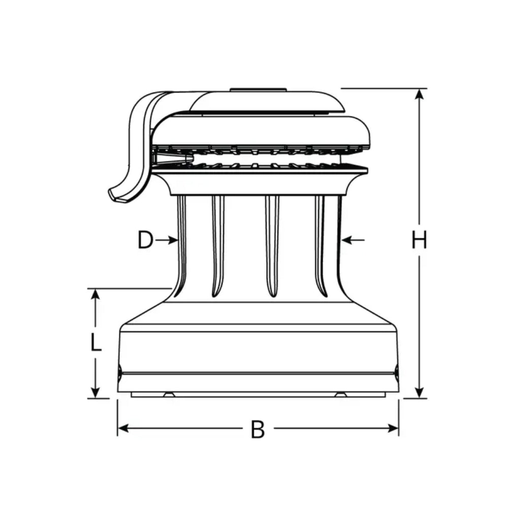 Ronstan Self Tailing Winch Orbit Size 45 - Aluminum Black / Two Speed / QuickTrim™
