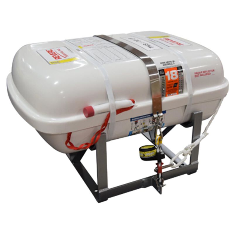 Revere Liferaft USCG/Solas, 6 Prs, Low Profile Canister (A), W/Hru And Cradle