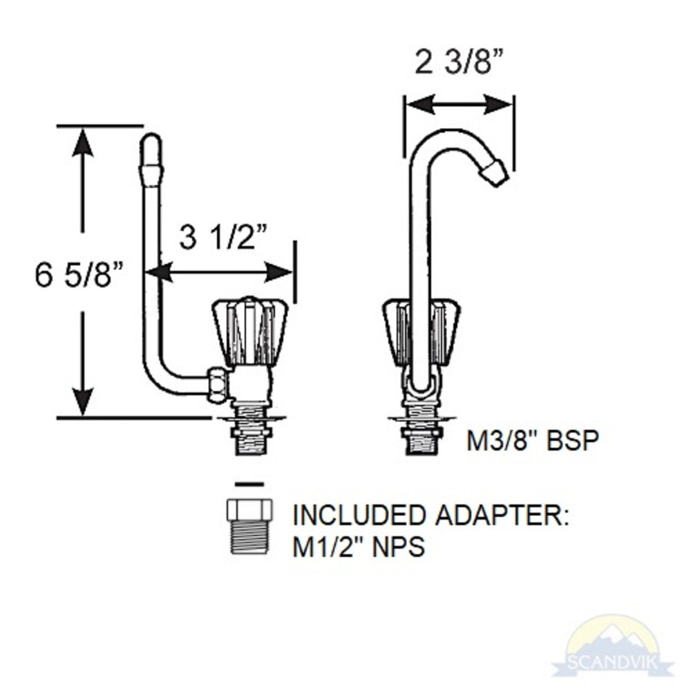 Scandvik Faucets - Tap Folding Cold Water - Clear Acrylic Knob_Additional1