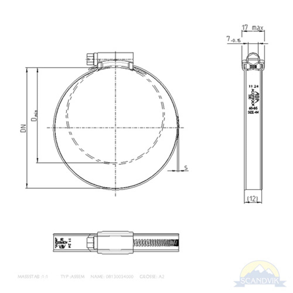 Scandvik ABA Original Clamps (W5) 316 SS - SAE Size 36 (10 units package)_Additional1