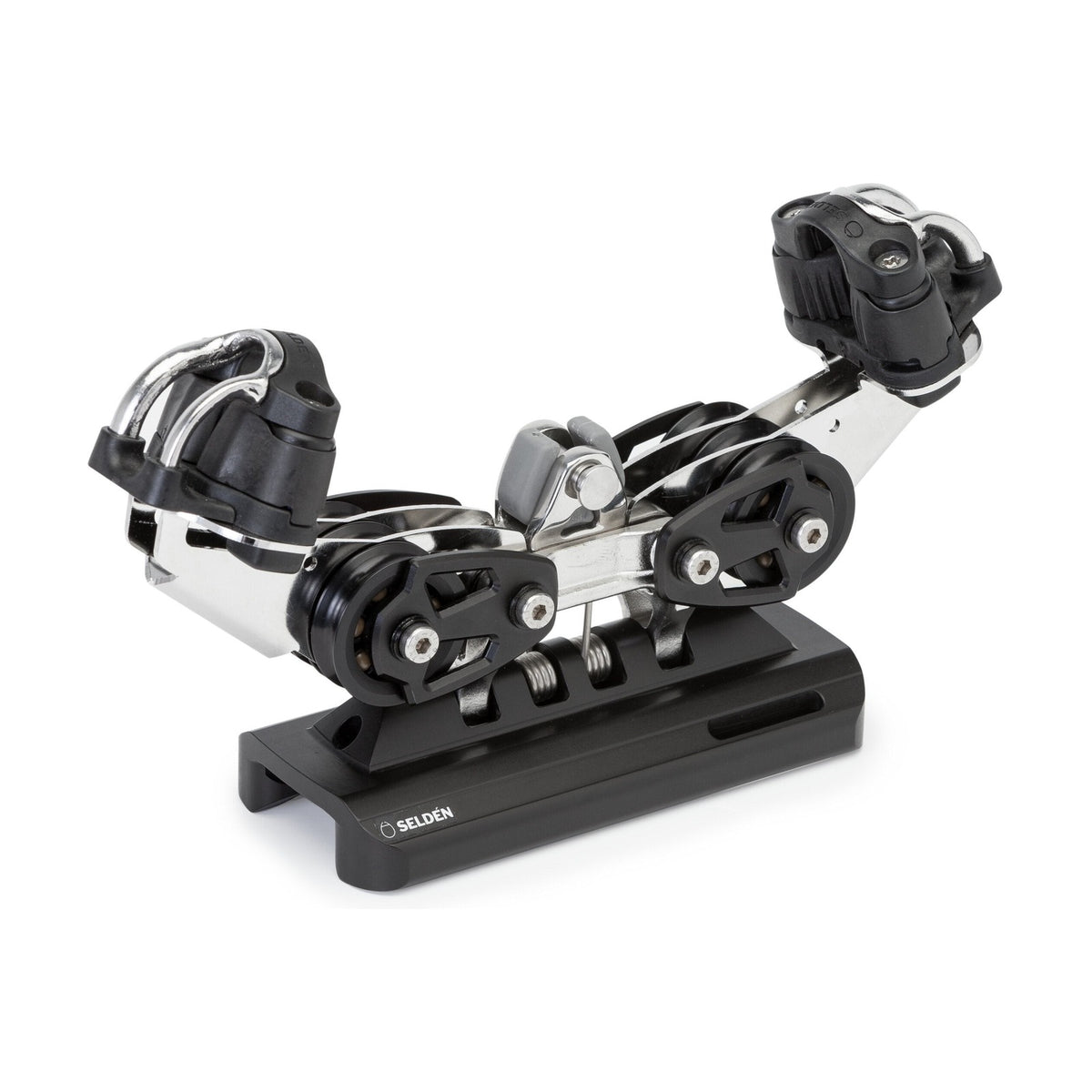 Selden System 30 - Main Ball Bearing Car, Triple Ball Bearing Sheaves and Arm with 38 mm Cam Cleat, Stainless Toggle with Stand-Up