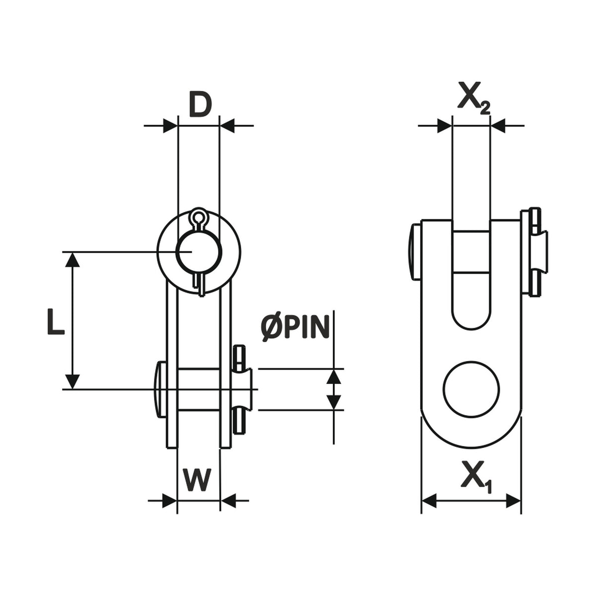 Selden Double Jaw Toggle for ø8 mm Wire Application