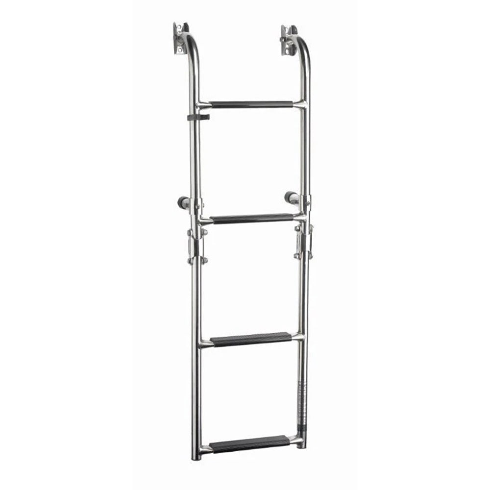Vetus Folding stainless steel (AISI 316) boarding ladder, transom mounted, with 4 steps, unfolded length 905 mm